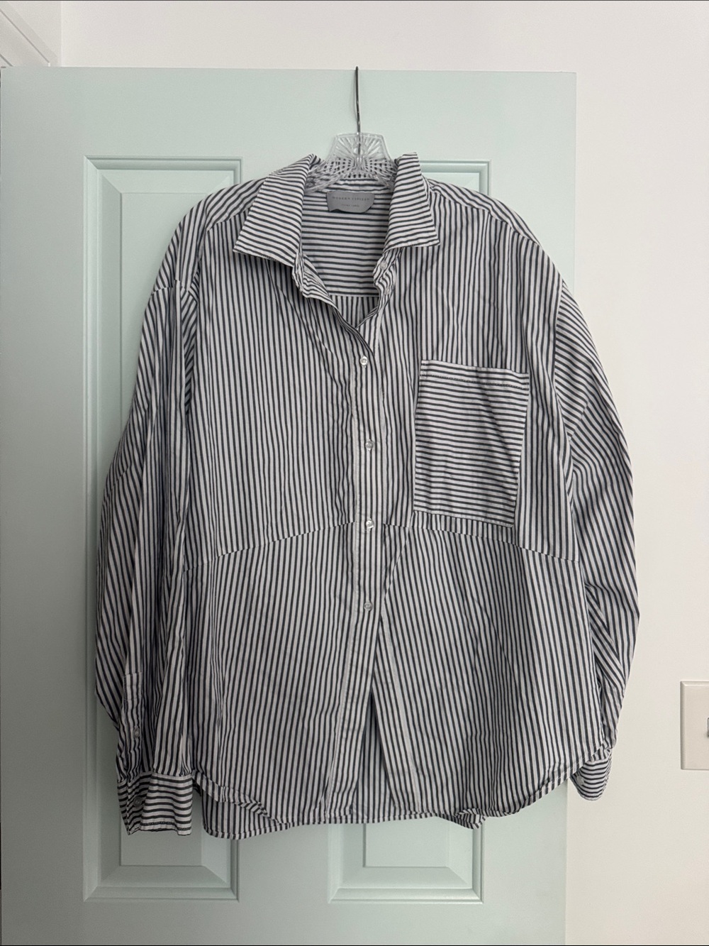 Modern Citizen Striped Button-Down Shirt - Navy & White